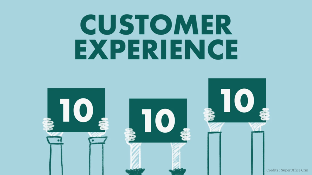 Illustration of three hands holding scorecards with perfect 10 ratings, emphasizing excellent customer experience.